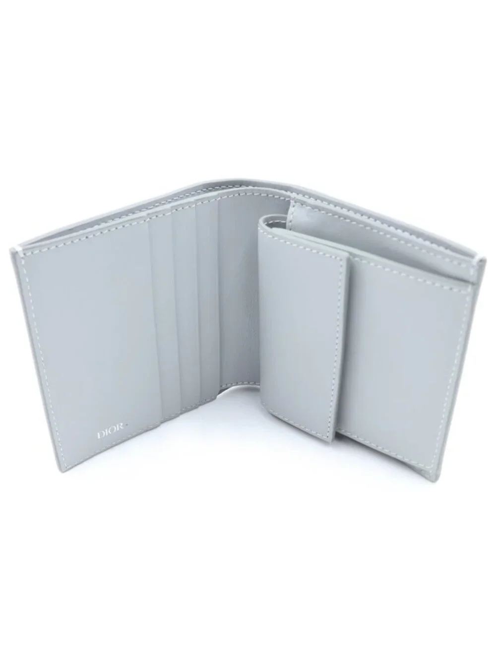Dior CD Diamond Canvas Trifold Wallet Gray